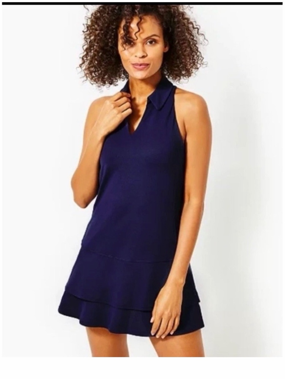 Lilly Pulitzer Navy Sleeveless Collared Mini Dress